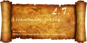 Lintscheidt Tullia névjegykártya